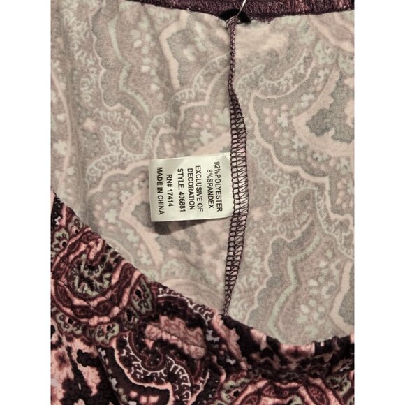 Miss Elaine Pajama Pants Womens XL Paisley Print Soft Jersey Knit  Sleepwear - Picture 6 of 7
